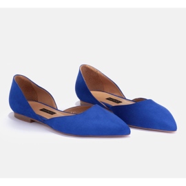Marco Shoes Baleriny z piętką niebieskie 4