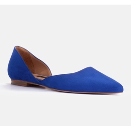 Marco Shoes Baleriny z piętką niebieskie 1