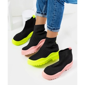 Czarno zielone wysokie sneakersy Marks czarne 1