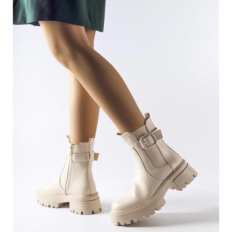 Beżowe ocieplane trapery Parolise beżowy 1