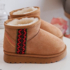 Śniegowce Botki Ocieplane Dziecięce Camel Leonora brązowe 6
