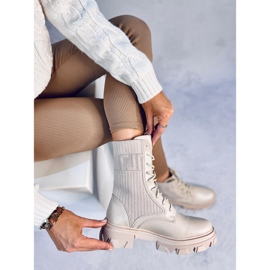 Workery z elastyczną cholewką Calling Beige beżowy 1