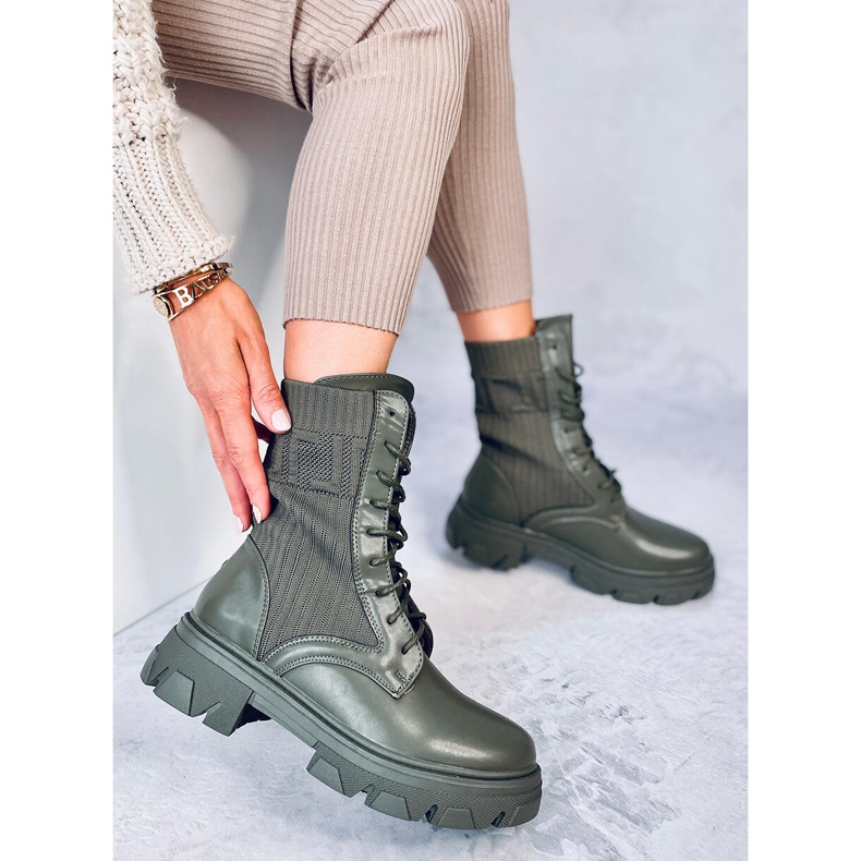 Workery z elastyczną cholewką Calling Green zielone 2