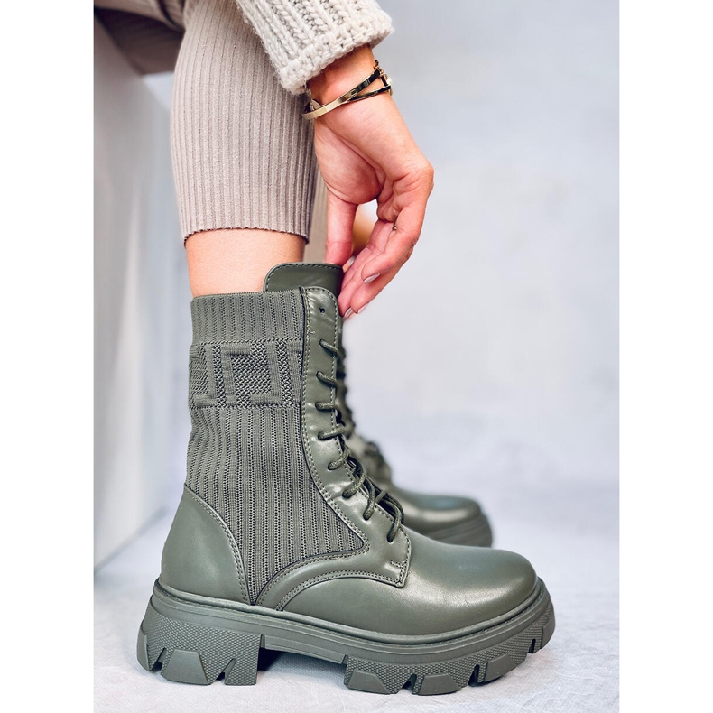 Workery z elastyczną cholewką Calling Green zielone 1