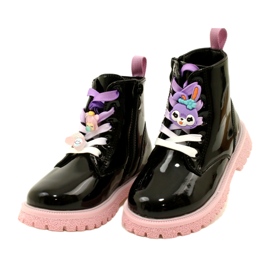 Botki Lakierowane Ze Spinkami Ozdobnymi Miss 23DZ23-6582 czarne 1