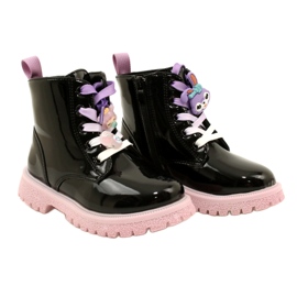 Botki Lakierowane Ze Spinkami Ozdobnymi Miss 23DZ23-6582 czarne 4