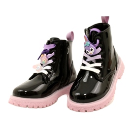 Botki Lakierowane Ze Spinkami Ozdobnymi Miss 23DZ23-6582 czarne 3