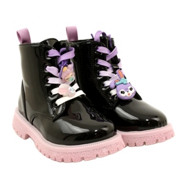 Botki Lakierowane Ze Spinkami Ozdobnymi Miss 23DZ23-6582 czarne 6