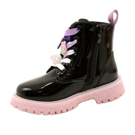 Botki Lakierowane Ze Spinkami Ozdobnymi Miss 23DZ23-6582 czarne 2