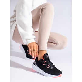 Sportowe buty na platformie DK czarne różowe 2