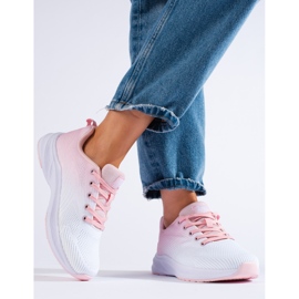 Lekkie buty sportowe DK białe różowe 1