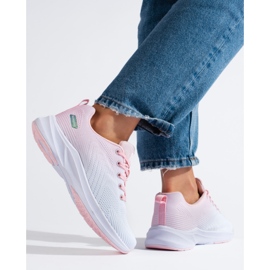 Lekkie buty sportowe DK białe różowe 3