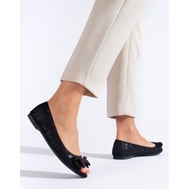 Goodin Baleriny open toe z kokardą czarne 1