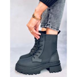 Botki sznurowane Tamar Black czarne 1