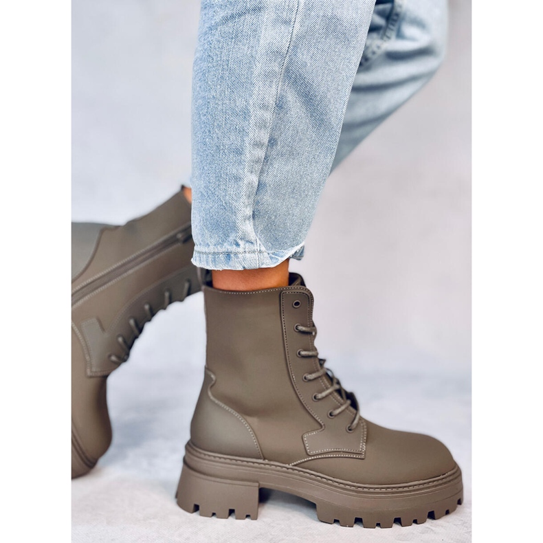 Botki sznurowane Tamar Green zielone 1