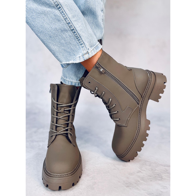 Botki sznurowane Tamar Green zielone 2