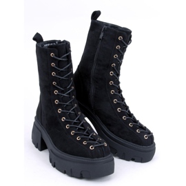 Botki damskie sznurowane Wayne Black czarne 5