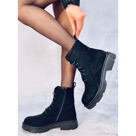 Workery sznurowane Zoe Black czarne 2