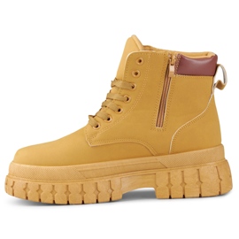 Klasyczne trapery damskie camel brązowe 2