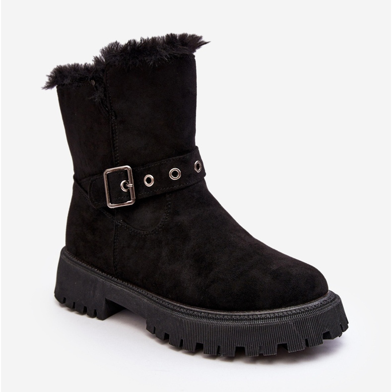 Vinceza Botki Damskie Z Futerkiem Na Suwak Czarne Morcos 1