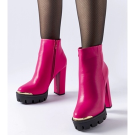 Inna Różowe botki z ozdobnym noskiem na słupku Pepe 1