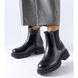 Czarne ocieplane klasyczne botki Olmedo 1