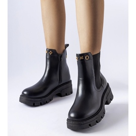 Czarne ocieplane ozdobne botki Federica 1