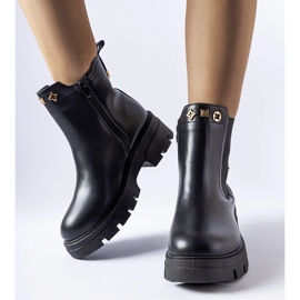 Czarne ocieplane ozdobne botki Federica 2