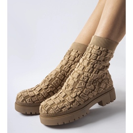 Brązowe botki ze skarpetkową cholewką Arlington 1