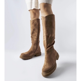 Brązowe płaskie ocieplane kozaki Millbrook 1