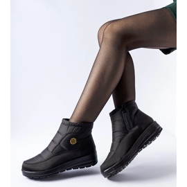 Czarne śniegowce na niskiej koturnie Vittore 1