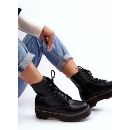 Damskie Sznurowane Botki Trapery Czarne Maddis 1