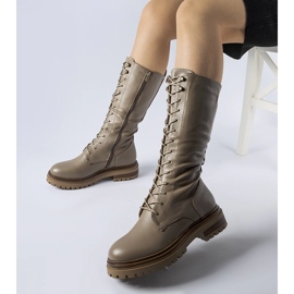 Brązowe wysokie wiązane workery Montepiano 1