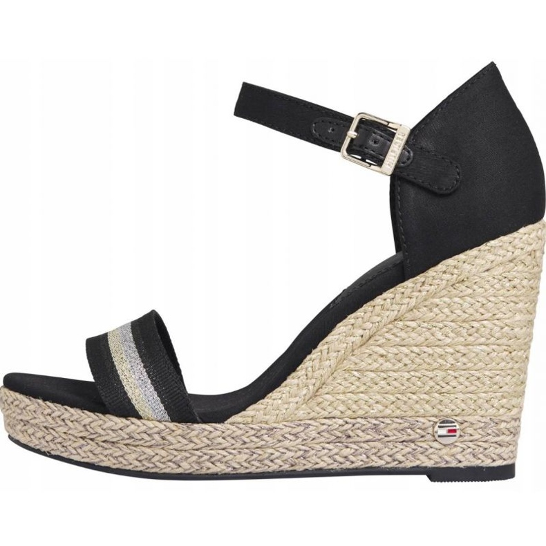 Sandały Tommy Hilfiger Grosgrain High Wedge Sandal W FW0FW05254 czarne 1