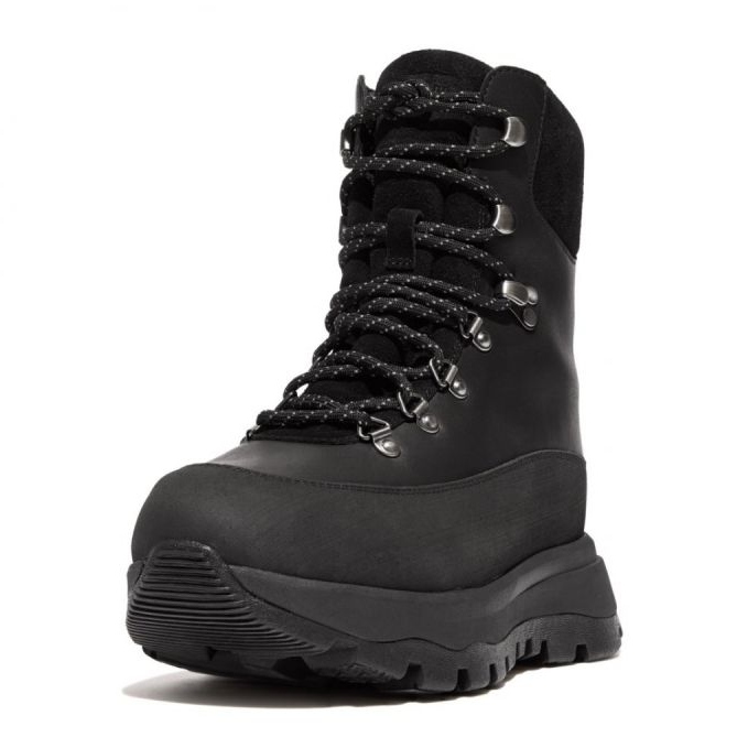 Buty FitFlop Neo-D-Hyker Waterproof Fabric/Suede Walking Boots W GP3-090 czarne 1