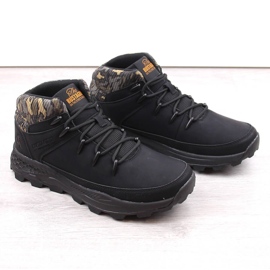 Bustagrip Skórzane buty męskie za kostkę trekkingowe czarne 3