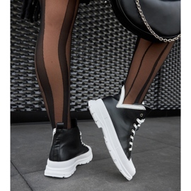 Czarne trampki na wysokiej platformie Jose 1