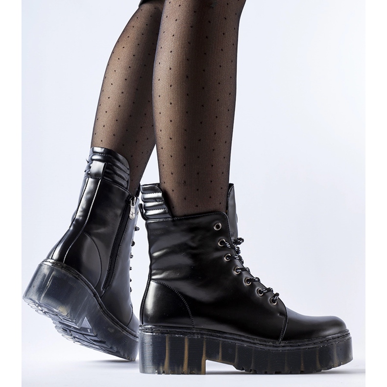 Czarne ocieplane klasyczne botki Aldino 1