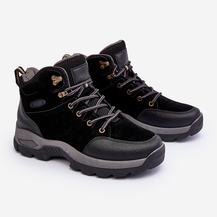 Buty Trekkingowe Trapery Męskie Czarne Fontanoe 2