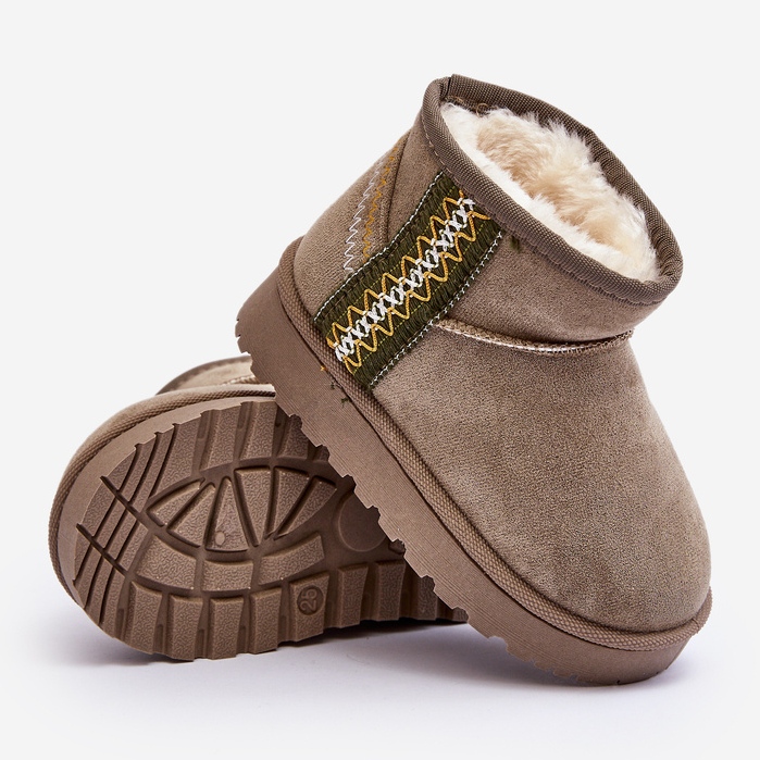 Śniegowce Botki Ocieplane Dziecięce Zielone Leonora 1