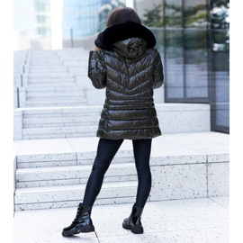 Czarne lakierowane botki z cyrkoniami Sfaranda 2