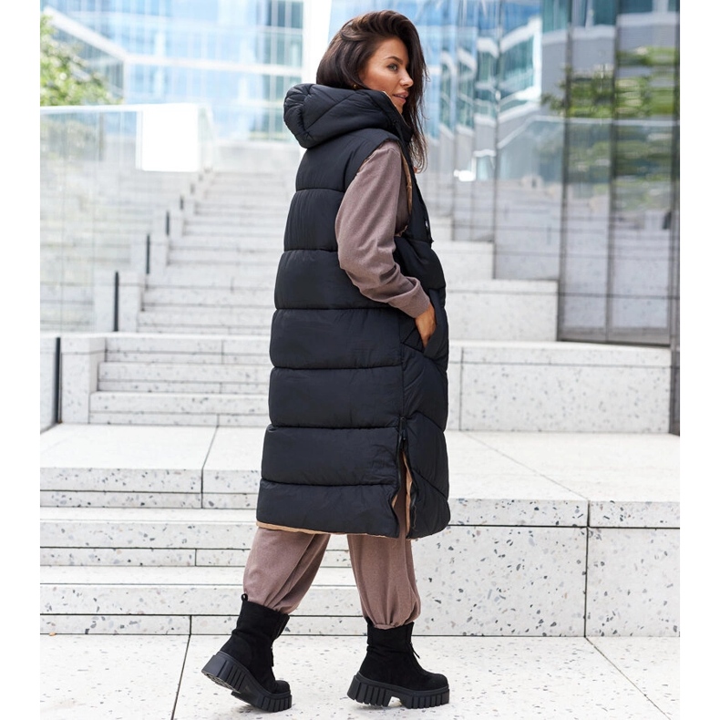 Czarne ocieplane botki na zamek Azzurra 2