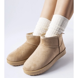 Beżowe ocieplane krótkie śniegowce Guglielma beżowy 1