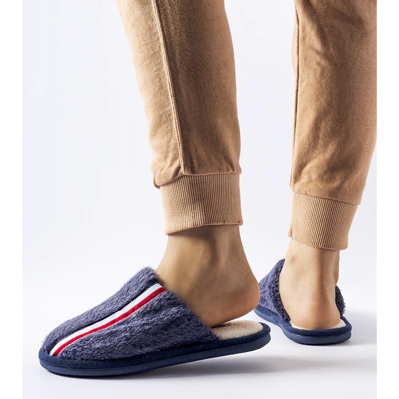 Granatowe kapcie niebieskie 1