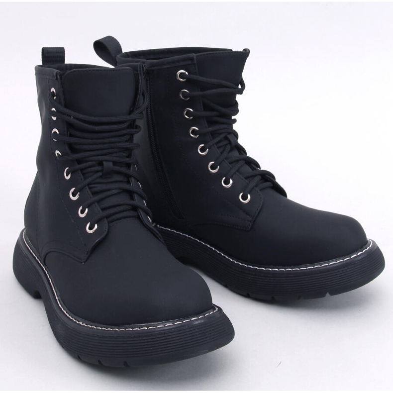 Botki sznurowane Peddy Black czarne 1