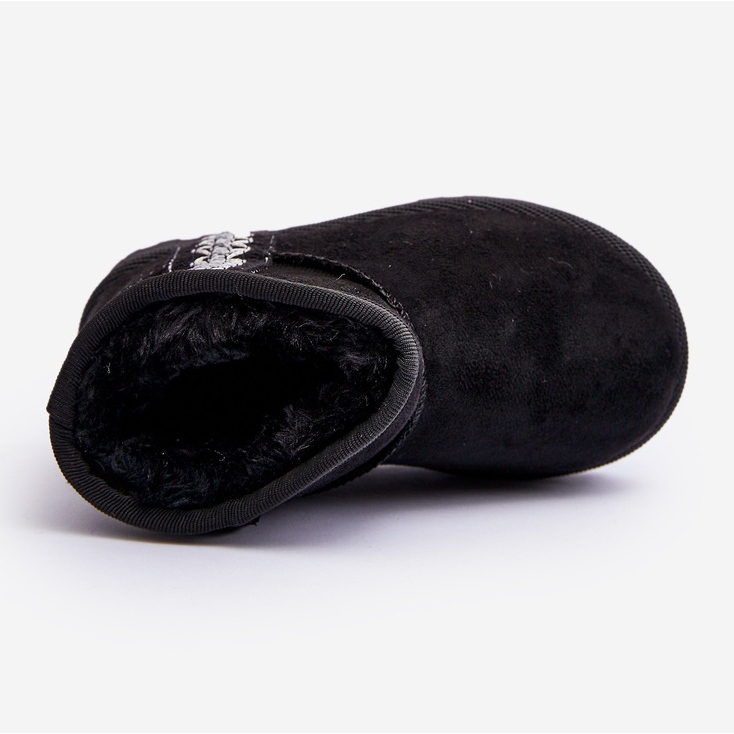 Śniegowce Botki Ocieplane Dziecięce Czarne Leonora 1