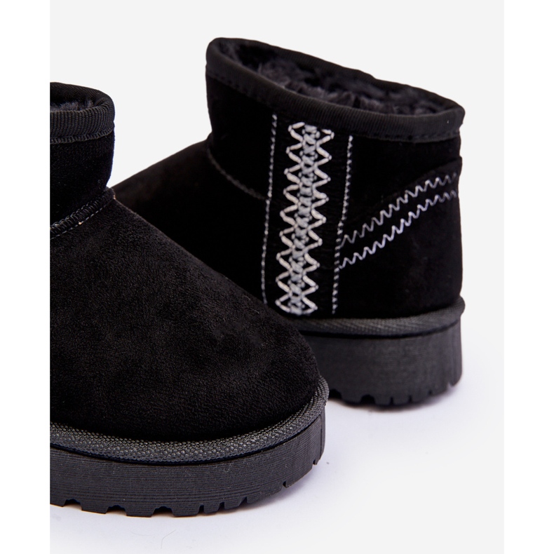 Śniegowce Botki Ocieplane Dziecięce Czarne Leonora 2