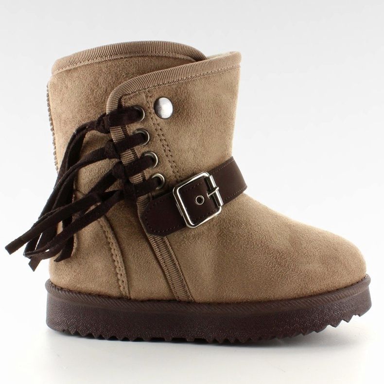 Dziecięce Emuski Z Frędzlami K1647404 Taupe beżowy 1