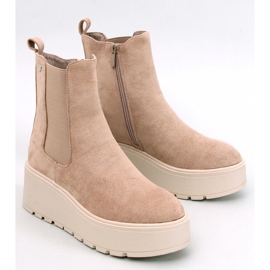 Sztyblety na koturnie Ronda Khaki beżowy 1