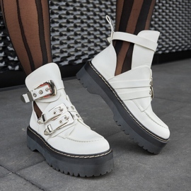 Białe botki na platformie Lograto 1